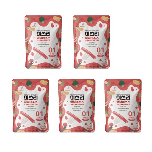 미쓰리 떡볶이 소스 01 순한맛, 100g, 5개