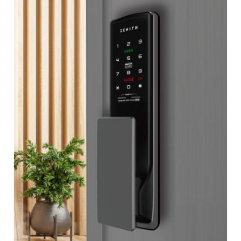 자동되잠김 가능한 제니스 무타공 푸시풀 디지털 도어락 Z900S