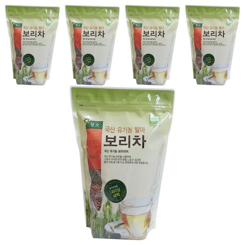 청오건강 유기농 발아 보리차, 500g, 1개입, 5개