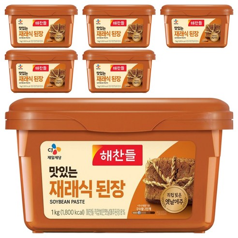 해찬들 맛있는 재래식 된장, 1kg, 6개