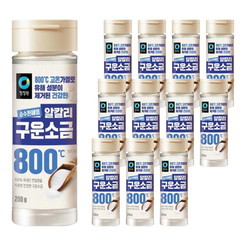 청정원 순수천혜염 알칼리 구운소금, 200g, 12개