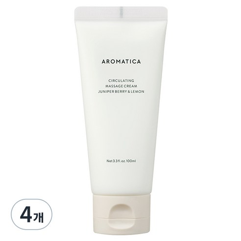아로마티카 쿨링 릴리프 마사지 바디크림 주니퍼베리 & 레몬, 4개, 100ml