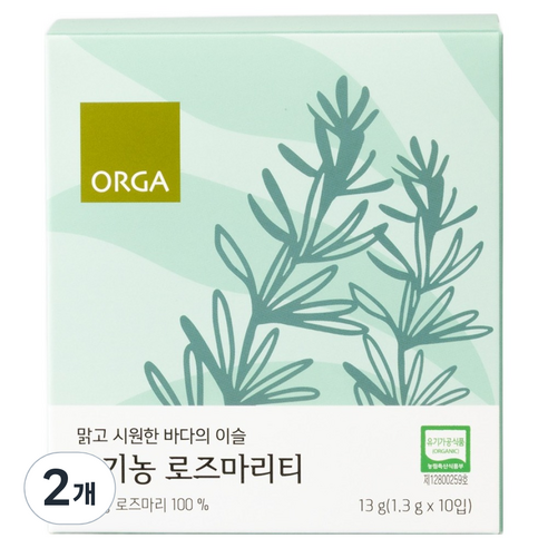 ORGA 유기농 로즈마리티, 1.3g, 10개입, 2개