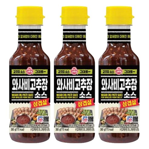 오뚜기 삼겹살 와사비 고추장 소스, 360g, 3개