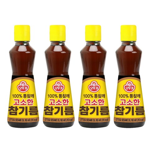 오뚜기 고소한 참기름 병, 160ml, 4개