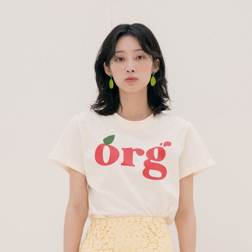 리올그 여성용 ORG PRINTING 반팔 티셔츠 350g