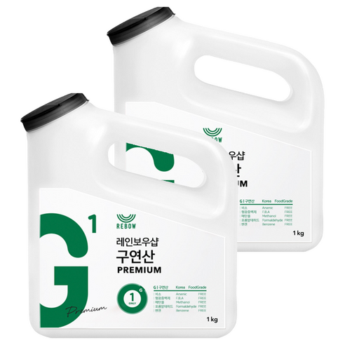 레인보우샵 구연산 프리미엄 톡톡이 용기 타입, 1kg, 2개
