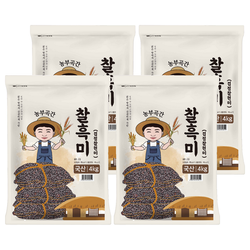 농부곡간 국산 찰흑미, 4kg, 4개