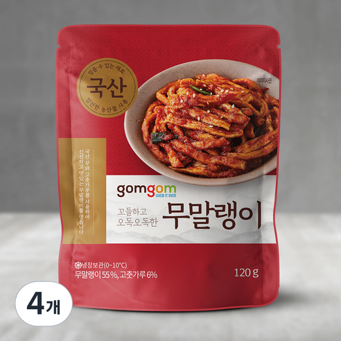 곰곰 무말랭이, 120g, 4개