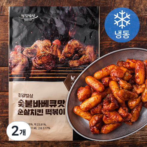 정감밥상 숯불바베큐맛 순살치킨 떡볶이 (냉동), 630g, 2개