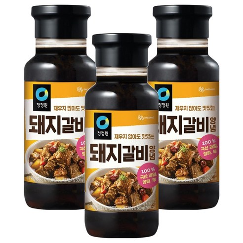 청정원 돼지갈비양념 500g, 3개