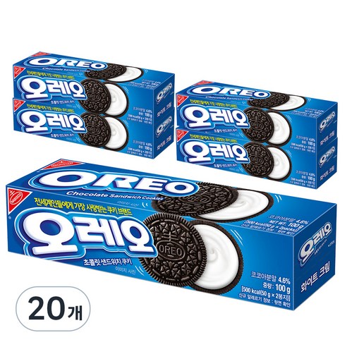 오레오 화이트 크림 샌드위치 쿠키, 100g, 20개
