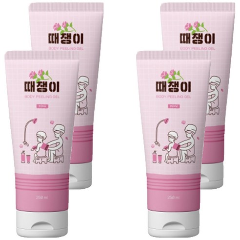 때쟁이 바디 필링젤 핑크 장미향, 250ml, 4개