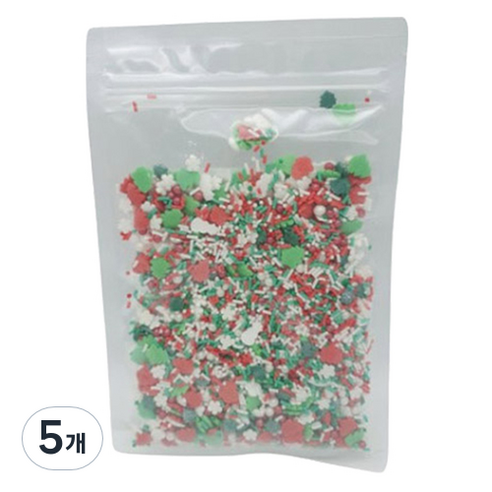 이홈베이킹 크리스마스 파티 스프링클, 100g, 5개