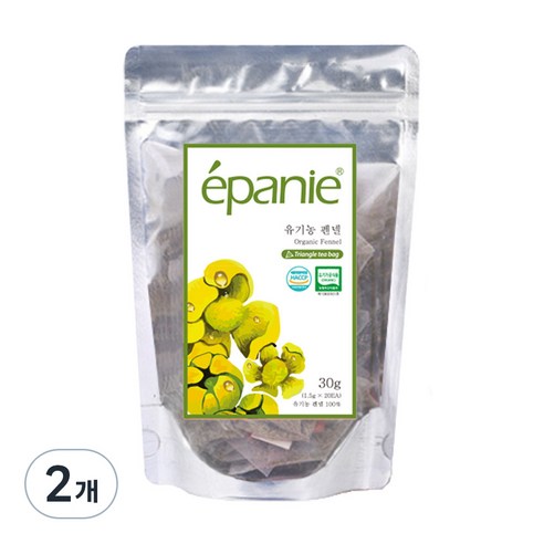 에빠니 유기농 펜넬 삼각망 티백, 1.5g, 20개입, 2개