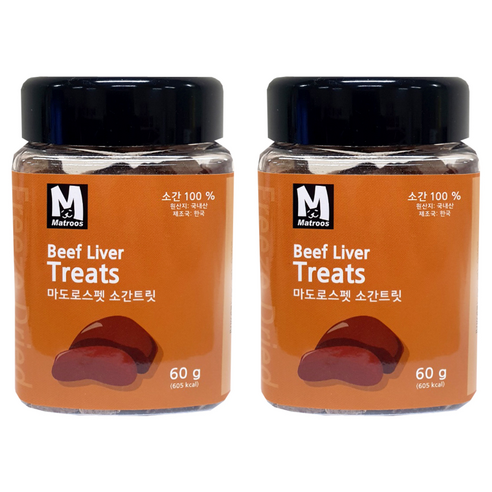 마도로스펫 반려동물 동결건조간식, 소간트릿, 60g, 2개