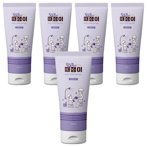 때쟁이 바디 필링젤 바디스크럽 퍼플 라벤더향, 250ml, 5개
