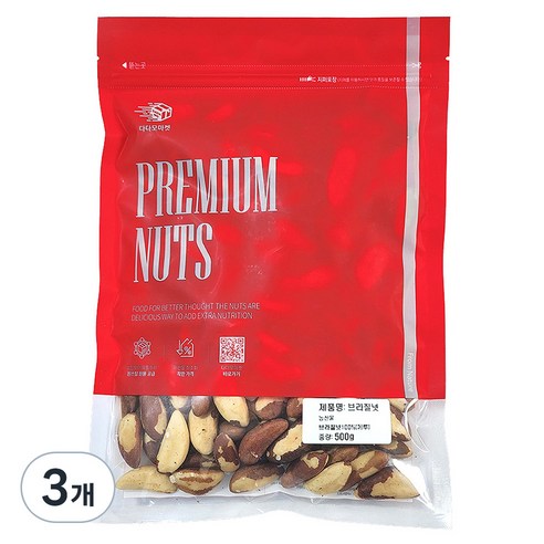 다다모마켓 브라질너트, 500g, 3개