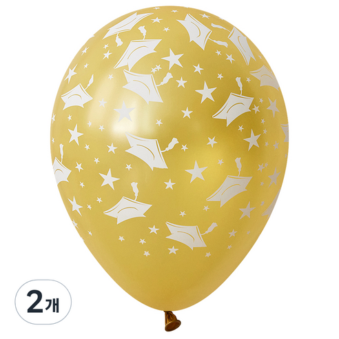 셈퍼텍스 졸업축하 풍선 30cm 12p, 펄골드, 2개