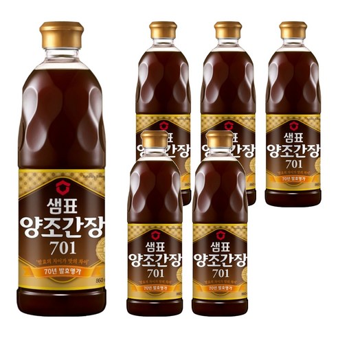 샘표 양조간장 701, 860ml, 6개
