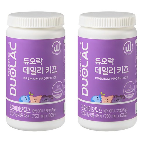 듀오락 데일리키즈 유산균, 60정, 2개