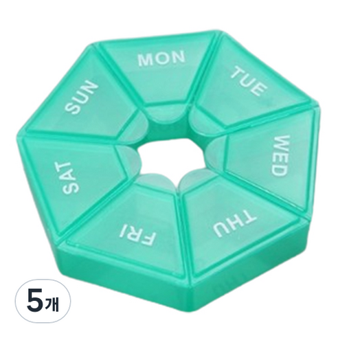 씨에스소울 여행용 데일리 알약 케이스 민트, 5개
