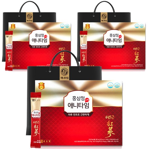 종근당 홍삼정 애니타임 스틱 + 쇼핑백, 30회분, 3개