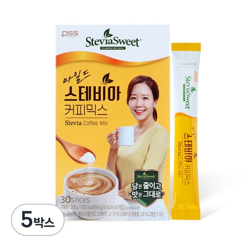 펄세스 마일드 스테비아 커피믹스, 9.6g, 30개입, 5개