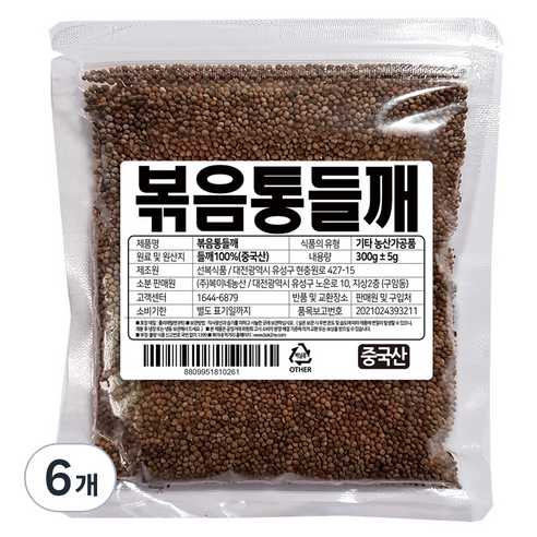 복이네먹거리 볶음 통들깨, 300g, 6개