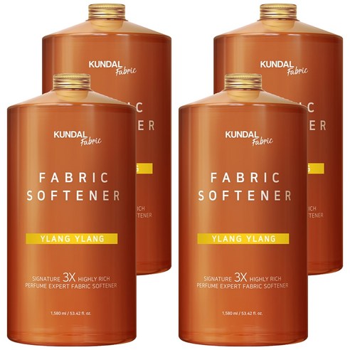 쿤달 초고농축 섬유유연제 일랑일랑향 본품, 1580ml, 4개