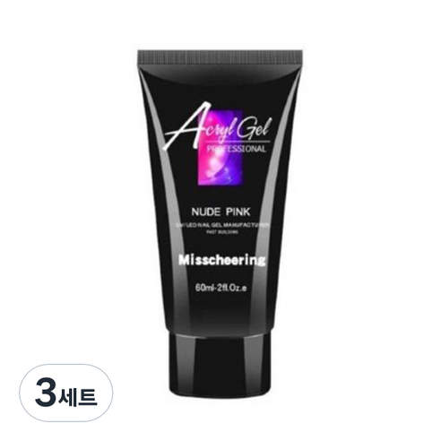 미스치어링 폴리젤 연장 60ml 세트, 누드핑크, 3세트