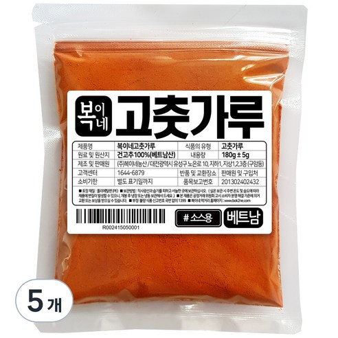 복이네먹거리 베트남 고춧가루 소스분말용, 180g, 5개