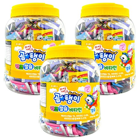 곰탱이 키즈 칼슘 비타민 450g, 250정, 3개