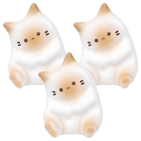 아가플러스 폭신 마시멜로우 고양이 스퀴시 랜덤발송, 3개