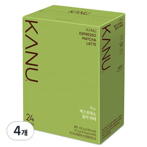 카누 에스프레소 말차 라떼, 17.3g, 24개입, 4개