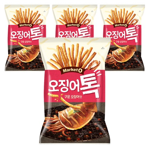 마켓오 오징어톡 구운오징어맛, 136g, 4개