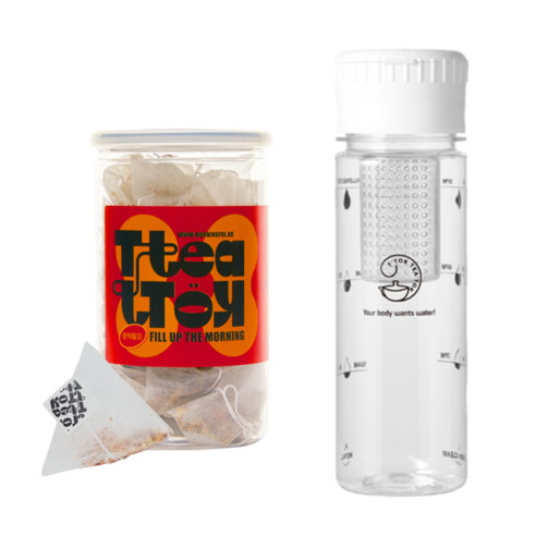틱톡틱톡, 호박팥차 쏙쏙! 챌린지 티백 보틀 세트 (500ml, 2g, 30개입) 낫띵베럴