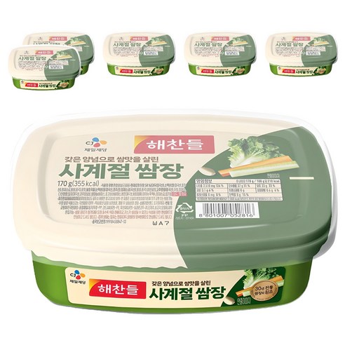 해찬들 사계절 쌈장, 170g, 6개