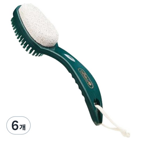 아이메가 아늑공간 투인원 힐 파일 굳은살 발각질제거 브러쉬 그린, 1개입, 6개, 200g