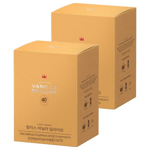 할리스커피 바닐라 딜라이트 분말스틱, 19.5g, 40개입, 2개