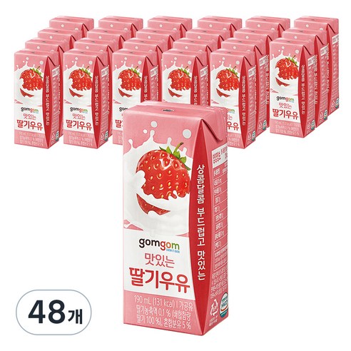 곰곰 멸균 딸기 우유, 190ml, 48개