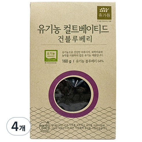 유가원 컬티베이티드 건블루베리, 160g, 4개