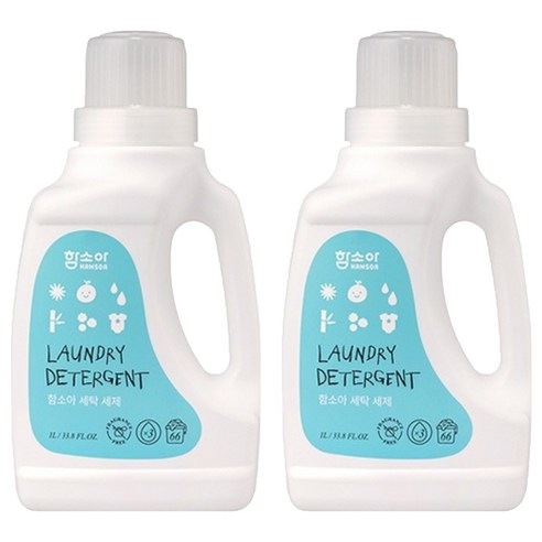 함소아 유아용 고농축 세탁세제, 2개, 1L