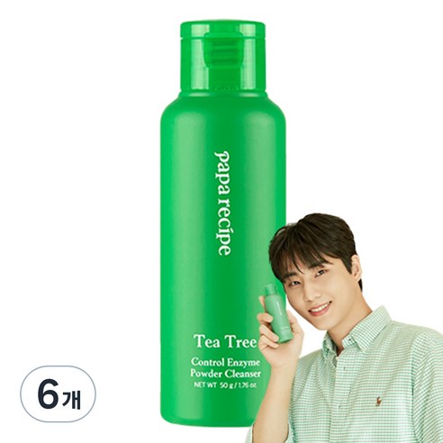 파파레서피 티트리 컨트롤 효소 파우더 클렌저, 50g, 6개
