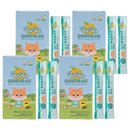 꼬샤꼬샤 곰보배추배 스틱 20g x 15p, 300g, 4개