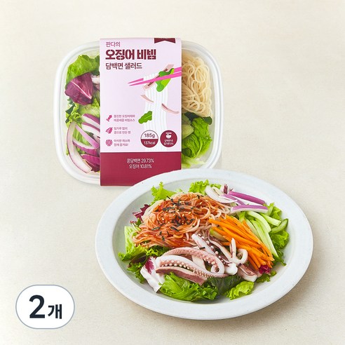 [로켓프레시] 세끼판다 판다의 오징어 비빔 담백면 샐러드, 185g, 2개