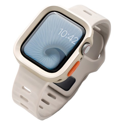 누아트 애플워치 호환 실리콘 TPU 케이스 스트랩 세트, 스타라이트, 1세트 스마트워치/밴드