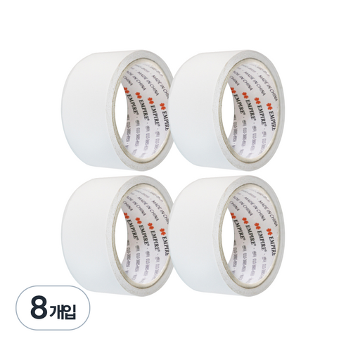 엠파이어 양면테이프 48mm x 10m, 화이트 반투명, 8개입