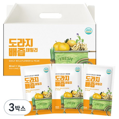 물넣지않은 도라지배즙 데일리, 2.4L, 3개