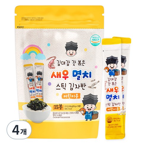 김대감 어린이용 새우멸치 스틱김자반, 150g, 4개
